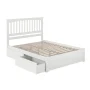 Mission White Solid Wood Frame King Platform Bed with Footboard and Storage Drawers - Image 3