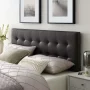 Lily Brown Queen Upholstered Vinyl Headboard - Image 5