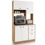 White 71 Inch Kitchen Pantry with 3 Storage Cabinet and 3 Deep Drawers - Image 3