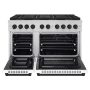ZLINE - 48 in. Wide 8 Burner Autograph Paramount Dual Fuel Freestanding Range w/ DuoPro Cooktop & White Doors w/ Black Accents - Stainless Steel with White Matte Door - Image 2