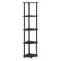 Furinno Turn-N-Tube Wood 5 Tier Corner Display Rack in Dark Walnut - Image 2