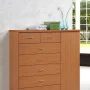 Hodedah 7-Drawer Chest with Locks on 2-Top Drawers plus 1-Door with 3-Shelves in Cherry - Image 5