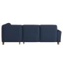 Zoey 2-Piece Navy Blue Linen-Like Fabric 4-Seater L-Shaped Right Facing Chaise Sectional Sofa - Image 5