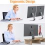 ELIVED Dual Monitor Stand, Wood Monitor Stand with Adjustable Length and Angle, Computer Monitor Stand for Desk, 3 Shelf Monitor Riser, Desktop Organizer for PC, Computer, Laptop (Oak) - Image 5