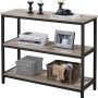 Yaheetech Entryway Table with Storage Shelves, 40 Inch Console Table with Metal Frame, Wood Behind Couch Sofa Table for Entryway, Living Room, Gray - Image 5