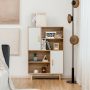 White Sideboard Storage Cabinet with Door Shelf - Image 2