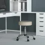 Grey Vinyl Task Stool with Chrome based and Seat Height Adjusment - Image 2