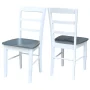 Set of 2 Solid Wood Madrid Ladderback Chairs in White/Heather Gray - Image 5