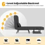 Costway Folding 6 Position Armchair Lounge Couch Convertible Sleeper Bed w/ Pillow Gray - Image 5