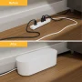D-Line Cable Management Box, Hide Power Strips & Cords - Small, White - Image 5