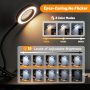 Akynite 10X Magnifying Glass with Light, 2 in 1 Magnifying Desk Lamp Clip on Mganifier with Light, 3 Color Modes 10 Brightness Levels, 58 LED Clip on Reading Lamp for Bed Crafts DIY Repair,No Adapter - Image 3