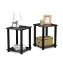 Furinno Simplistic End Table, Set of Two, Dark Walnut/Black - Image 4