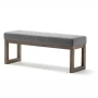 Milltown Grey Upholstered Linen Look Fabric Rectangle Footstool Ottoman 44 in. W Ottoman - Image 1