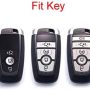 Royalfox(TM) 3 4 5 buttons tpu smart keyless remote Key Fob case Cover For 2017 2018 2019 2020 Ford Mustang Explorer Edge Fusion Mondeo F150 F250 F350 F450 F550 (black carbon fiber texture) - Image 2