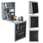 Gray Convertible Wall Mounted Table with A Chalkboard - Image 4