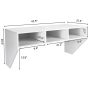 Wall Mounted Floating Computer Table Desk with Storage Shelve - Image 3