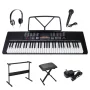 61 Key Portable Electronic Keyboard Piano Set with Stool Headphones Mic Stand - Image 2