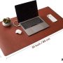 Nordik Leather Desk Mat - Whiskey Brown - Cable Organizer - Premium Mouse Mat & Desk Pad Protector - 35 X 17 Inch - Felt Vegan Leather - Large Office Mouse Pad & Blotter - Image 6