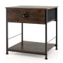 2 Tiers Nightstand with Open Storage Shelf for Living Room, Bedroom - Image 3