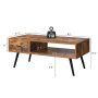 Retro Rectangular Coffee Table with Drawer and Storage Shelf - Image 4