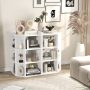 White 3-Tier Corner Cabinet with Charging Station for Bedroom - Image 2