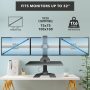 Mount-It! Triple Monitor Electric Standing Desk Converter - 3 Screens Stand Up Desk Riser - Height Adjustable Desktop & 3 Mounts for Screens up to 32", Sit-Stand Convertor for Home, Office, School - Image 5