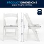 Hercules Series White Wood Folding Chair with Vinyl Padded Seat - Image 3