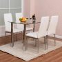 5Pcs Dining Set Kitchen Room Table Set Dining Table and 4 Leather Chairs - Image 2