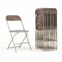 Brown Metal Folding Chair (Set of 10) - Black - Image 3