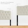 Modway Annabel Tufted Button Linen Fabric Upholstered King Headboard in Ivory - Image 3