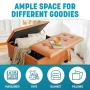 Caramel, Folding Storage Ottoman, Upholstered Leather Ottoman Coffee Table, Large Ottoman with Storage for Living Room - Image 6