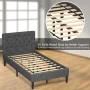 Costway Twin Upholstered Bed Frame Diamond Stitched Headboard Wood Slat Support - Image 6