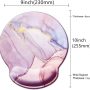 Memory Foam Wrist Support Mouse Pad Comfortable Padded Wrist Mousepads 9in X10in Desktop Notebook Mouse Mat (Marble Pretty Pink-Foam) - Image 3