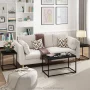 Furinno 3-Pcs Modern Wood and Metal Living Room Table Set, Americano / French Oak Grey - Image 2