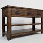 Jofran Cannon Valley Distressed Industrial 50" Sofa Table - Image 3