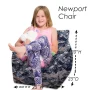Posh Creations Structured Comfy Bean Bag Chair, Newport Chair, Nylon - Camo Blue and Light Blue - Image 6