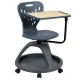 EMMA + OLIVER Mobile Desk Chair 360° Rotation and Storage Cubby, Dark Gray - Image 2