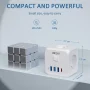 LENCENT Wall Socket Extender with 3 AC Outlets 3 USB Ports And1 Type C 7-in-1 EU Plug Charger On/Off Switch for Home - Image 6