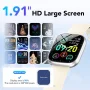 Smart Watch Fits for Android and iPhone, IP68 Waterproof Smartwatch for Women Men 100+ Sports Modes 1.91-inch Fitness Tracker, Smart Watch with Bluetooth Call(Answer/Make Calls), for Gift White - Image 2