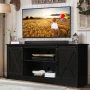 Farmhouse Coffee Bar Cabinet with Storage, 58’’Buffet Sideboard Cabinet with Sliding Barn Doors and 2 Adjustment Shelves, Kitchen Sideboard Cabinet for Dining Living Room - Image 5