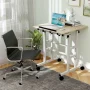 Costway Height Adjustable Mobile Standing Desk with Tiltable Desktop & 2 Hanging Hooks - Image 5