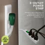 3-Outlet Power Strip 2.5 ft. Heavy Duty Cord 3-Outlet White - Image 3