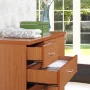 Hodedah 7-Drawer Chest with Locks on 2-Top Drawers plus 1-Door with 3-Shelves in Cherry - Image 4