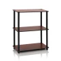 Furinno 23.6 W x 11.6 D x 29.5 H 3-Shelf Freestanding Shelving Unit, Dark Cherry and Black - Image 2