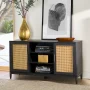 Better Homes & Gardens Springwood Cane TV Stand for TV's up to 65", Charcoal Finish - Image 6