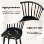 Windsor Dining Chairs Set of 2 Rubber Wood Kitchen Chairs with Spindle Back - Image 6