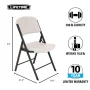 Almond Plastic Seat Outdoor Safe Plastic Folding Chair (Set of 4) - Image 2