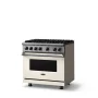 Viking - 36 in. Wide 6 Burner 5.1 Cu. Ft.  Gas Sealed Burner Range-Pure White - Pure White - Image 2