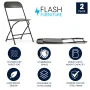 Flash Furniture Hercules Series Plastic Folding Event Chairs for Adults, Set of 2, Black - Image 2