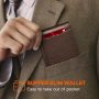 RUNBOX Slim Wallet for Men Genuine Leather RFID Blocking Bifold Minimalist Front Pocket Mens Wallet with Money Clip Thin Gift Box - Oil Brown - 6 Slots - Image 5